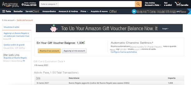 Tarjeta de regalo de Amazon: como funciona