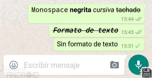 Formato letra mensajes whatsapp