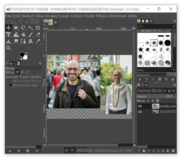 How to merge two photos into one file