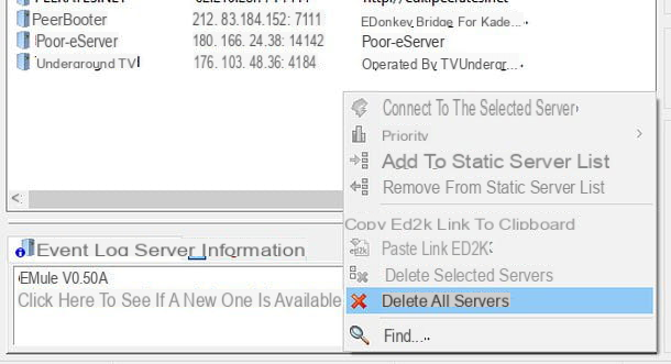 How to update eMule servers