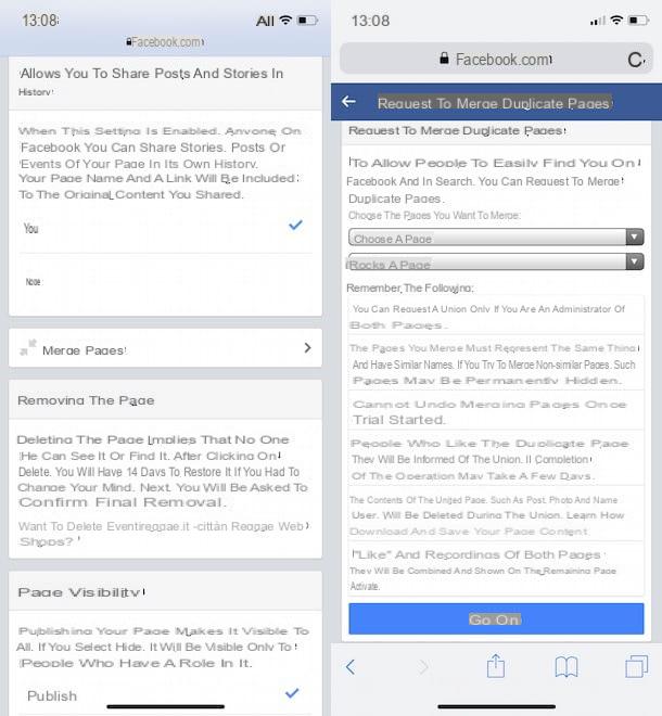 How to merge two Facebook pages