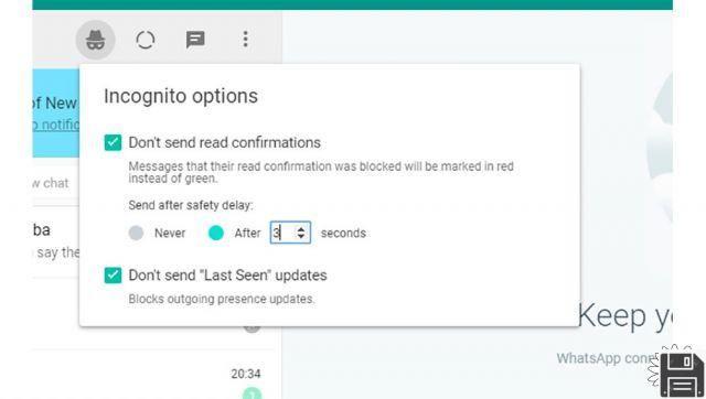 Modo anônimo Whatsapp web