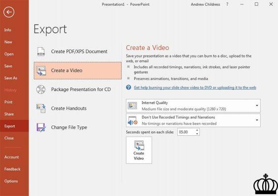 Convertir powerpoint video