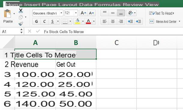 How to merge Excel cells