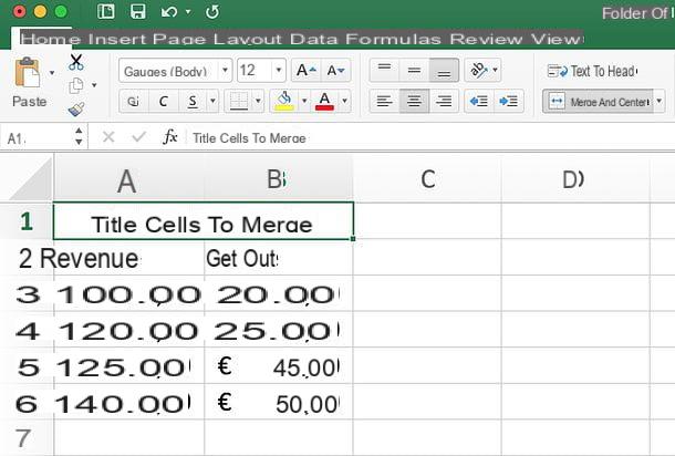 How to merge Excel cells