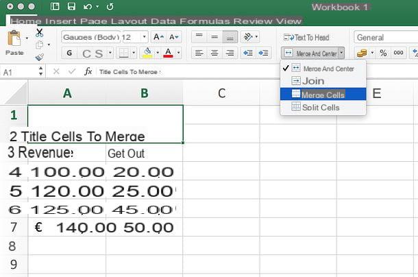 How to merge Excel cells