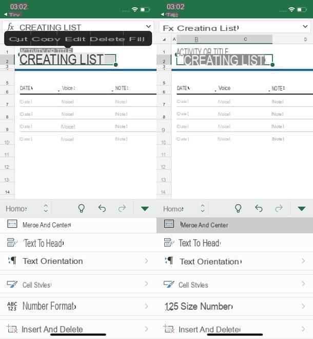 How to merge Excel cells