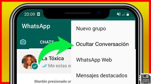 Ocultar mensajes chat privado whatsapp