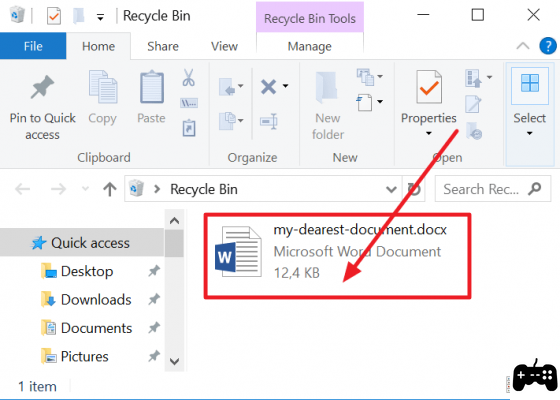 Recover deleted word file