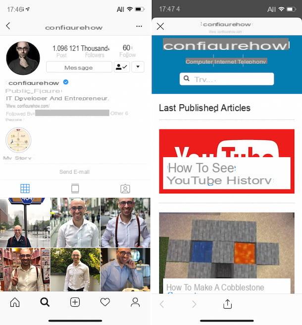 Cómo abrir un enlace en una biografía en Instagram