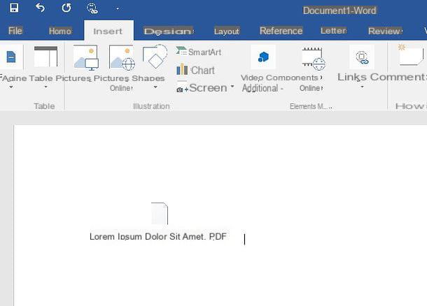 How to insert PDF into Word