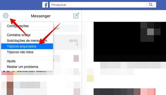 Como ver as mensagens arquivadas no Facebook do celular