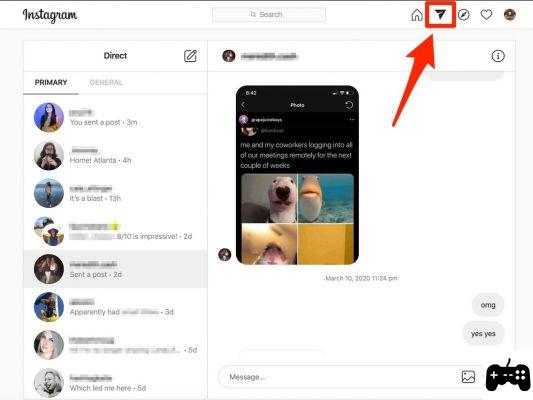 Dm instagram pc