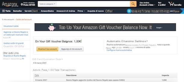 Amazon gift card: how it works