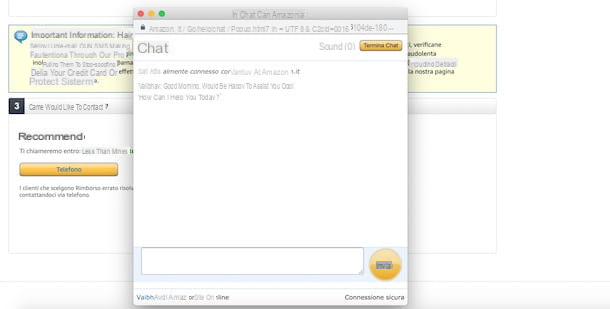 Comment contacter Amazon dans le chat