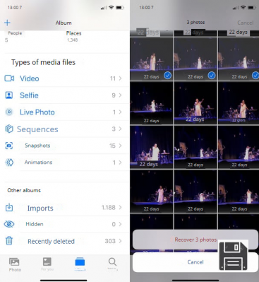 Apps para recuperação de fotos Android - Ios