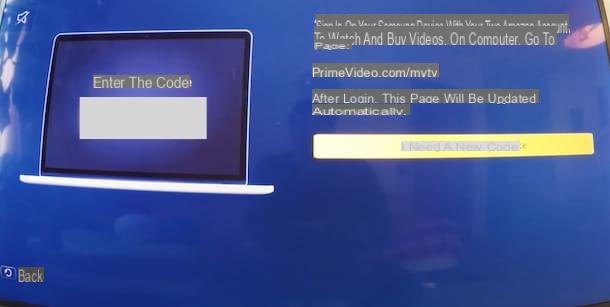 Como inserir o código do Amazon Prime Video