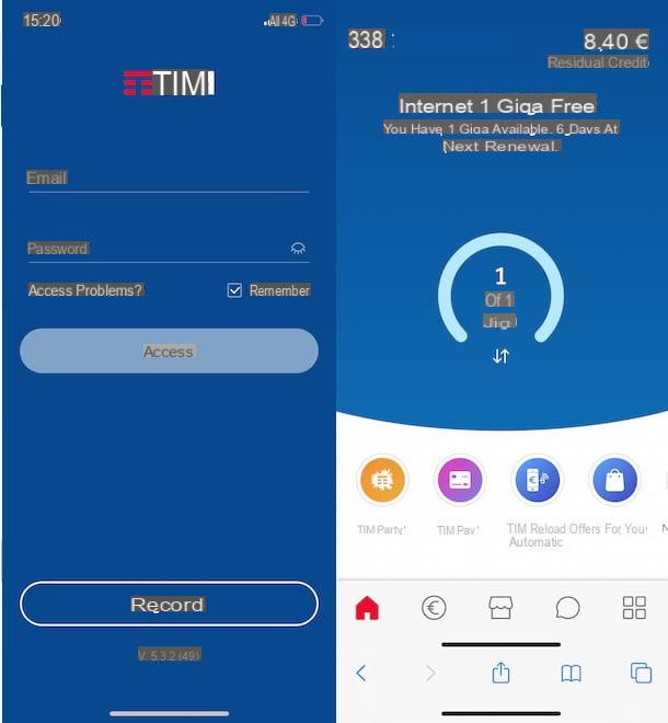 How to know TIM credit from another phone