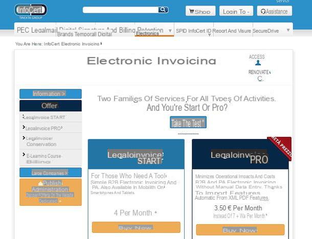 Como funciona a fatura legal da InfoCert