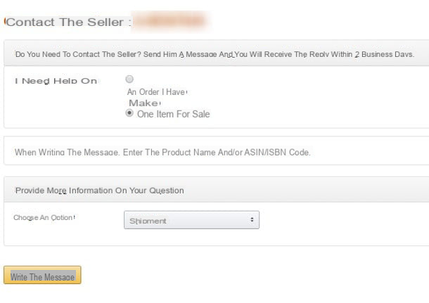 How to contact Amazon seller